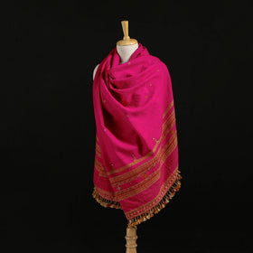 Kutch Bhujodi Handwoven Mirror Work Merino Wool Shawl 14