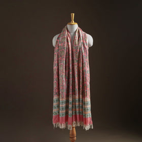 Floral Sanganeri Print Pure Merino Wool Handwoven Shawl 03