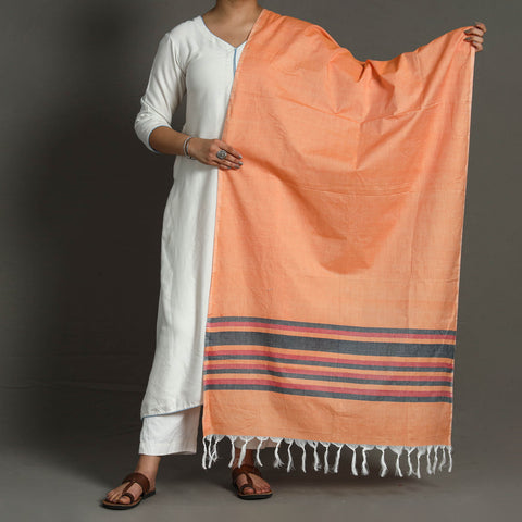 Orange - Chendamangalam Kuriappilly Handloom Cotton Dupatta 05