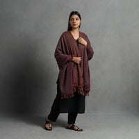 Maroon - Kumaun Handwoven Pure Merino Wool Shawl for Women 114