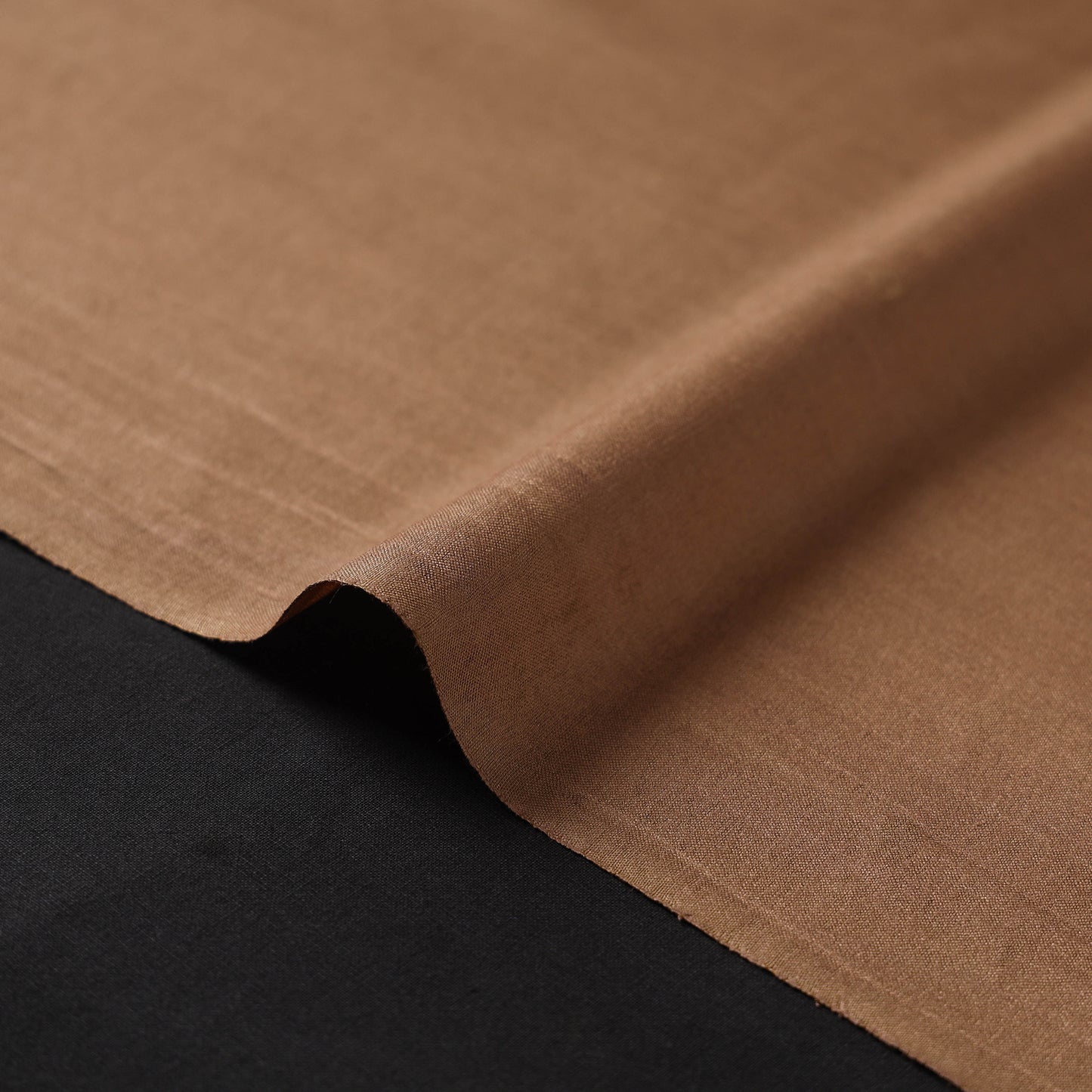 Brown - vidarbha handloom plain tussar silk fabric 02