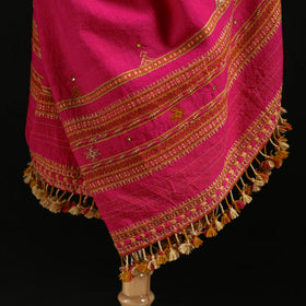 Kutch Bhujodi Handwoven Mirror Work Merino Wool Shawl 14