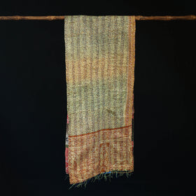 Bengal Kantha Handwork Patchwork Reversible Silk Stole 184