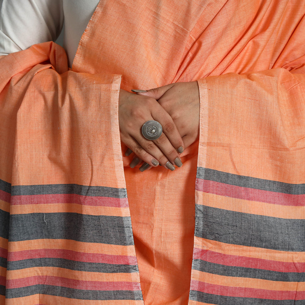 Orange - Chendamangalam Kuriappilly Handloom Cotton Dupatta 05