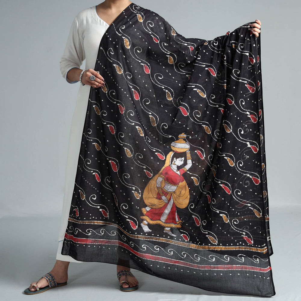 batik printed cotton dupatta