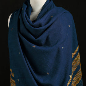 Kutch Bhujodi Handwoven Mirror Work Merino Wool Shawl 15