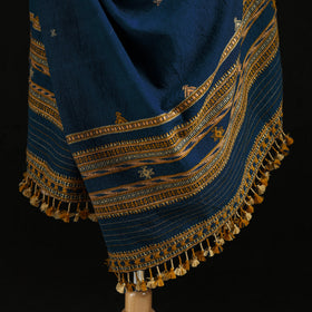 Kutch Bhujodi Handwoven Mirror Work Merino Wool Shawl 15