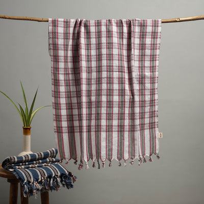 Handloom Fine Cotton Checks Bath Towel  67