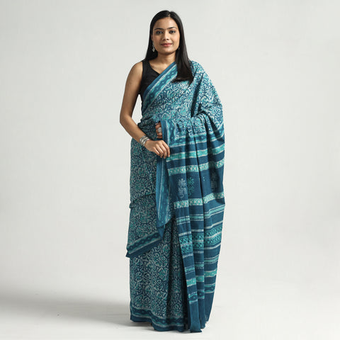 block printed saree