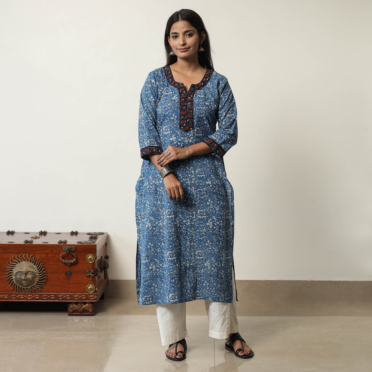 Jahota Block Printed Cotton Straight Kurta 11