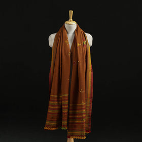 Kutch Handwoven Mirror Work Chomuk Buta Acrylic Wool Shawl 11