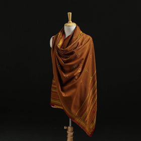 Kutch Handwoven Mirror Work Chomuk Buta Acrylic Wool Shawl 11