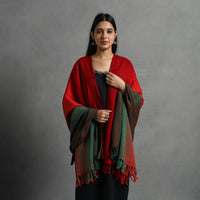 Red - Kumaun Handwoven Pure Merino Wool Shawl for Women 115