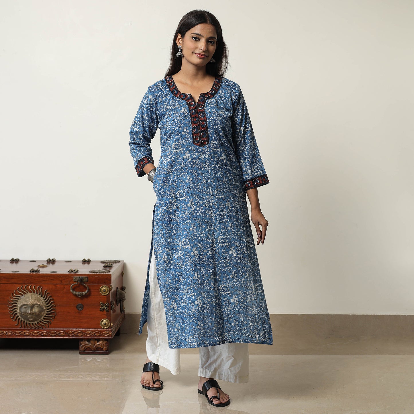 Jahota Block Printed Cotton Straight Kurta 11