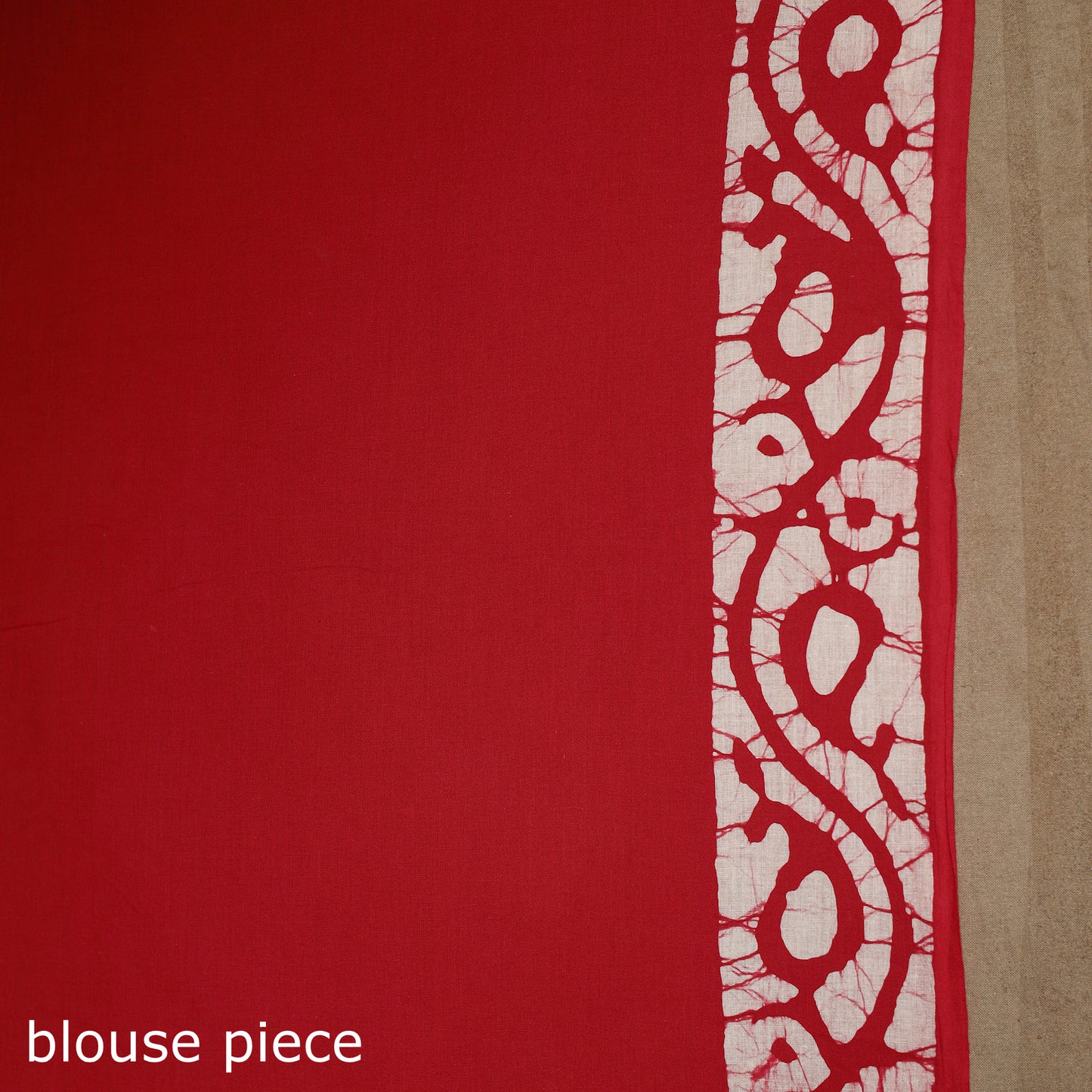 Red - mul cotton hand batik saree 17 - handcrafted