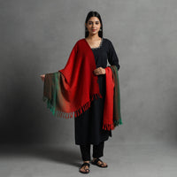 Red - Kumaun Handwoven Pure Merino Wool Shawl for Women 115