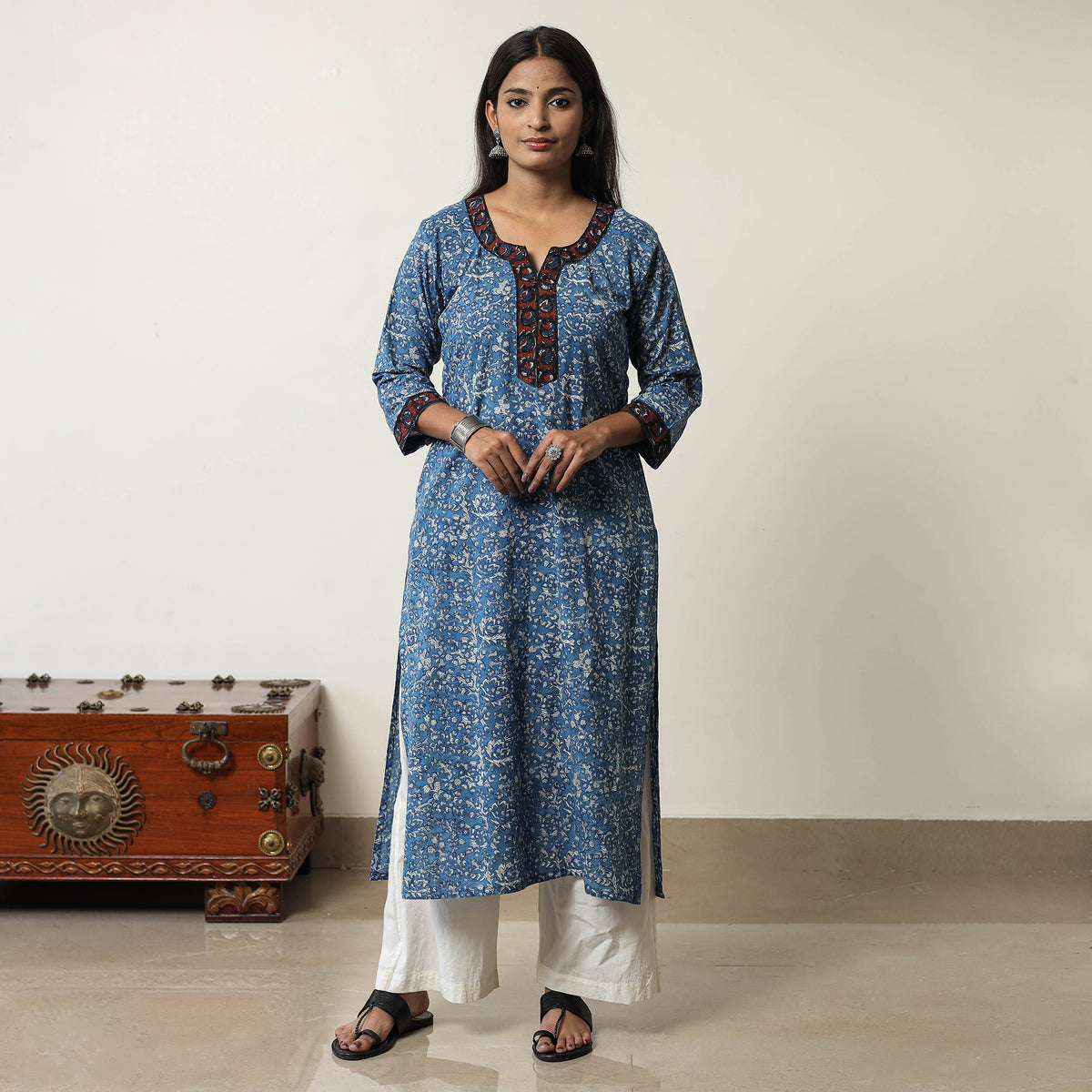 Jahota Block Printed Cotton Straight Kurta 11