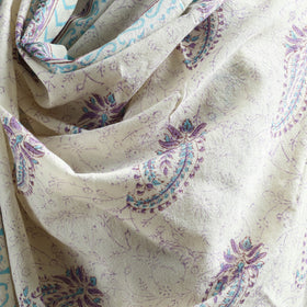 Floral Sanganeri Print Pure Merino Wool Handwoven Shawl 04