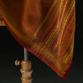 Kutch Handwoven Mirror Work Chomuk Buta Acrylic Wool Shawl 11