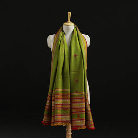 Kutch Handwoven Mirror Work Chomuk Buta Acrylic Wool Shawl 12