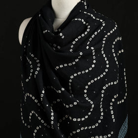 Kutch Handwoven Bandhani Mirror Work Merino Wool Shawl 18