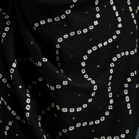 Kutch Handwoven Bandhani Mirror Work Merino Wool Shawl 18