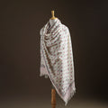 Floral Sanganeri Print Pure Merino Wool Handwoven Shawl 06