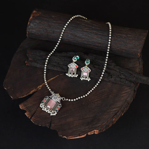 Saanjh Saaj Classic German Silver Necklace Set