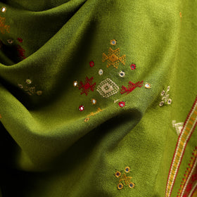 Kutch Handwoven Mirror Work Chomuk Buta Acrylic Wool Shawl 12