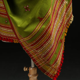 Kutch Handwoven Mirror Work Chomuk Buta Acrylic Wool Shawl 12