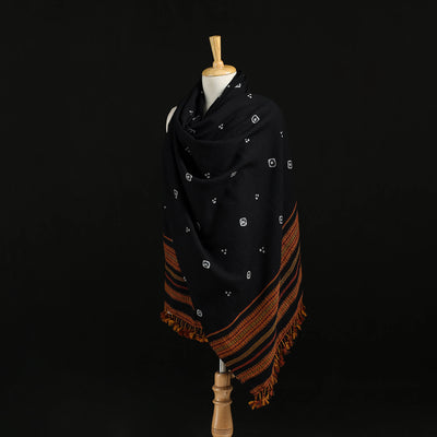 Kutch Handwoven Bandhani Merino Wool Shawl 23