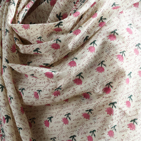 Floral Sanganeri Print Pure Merino Wool Handwoven Shawl 06