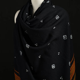 Kutch Handwoven Bandhani Merino Wool Shawl 23