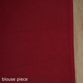 Red - mul cotton hand batik saree 18 - handcrafted