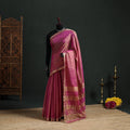 Pure Handloom Tissue Zari Buti Bead Work Katan Silk Chanderi Saree 06
