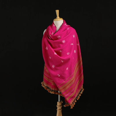 Kutch Handwoven Bandhani Merino Wool Shawl 24