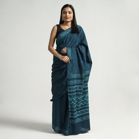 block printed saree