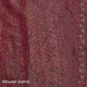 Pure Handloom Tissue Zari Buti Bead Work Katan Silk Chanderi Saree 06