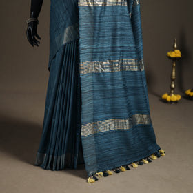 Ghicha Tussar Silk Bhagalpuri Pure Handwoven Saree with Zari Border 01