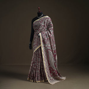 Kalamkari Printed Kota Doria Cotton Saree 01
