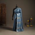Ghicha Tussar Silk Bhagalpuri Pure Handwoven Saree with Zari Border 02