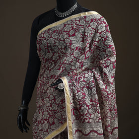 Kalamkari Printed Kota Doria Cotton Saree 01