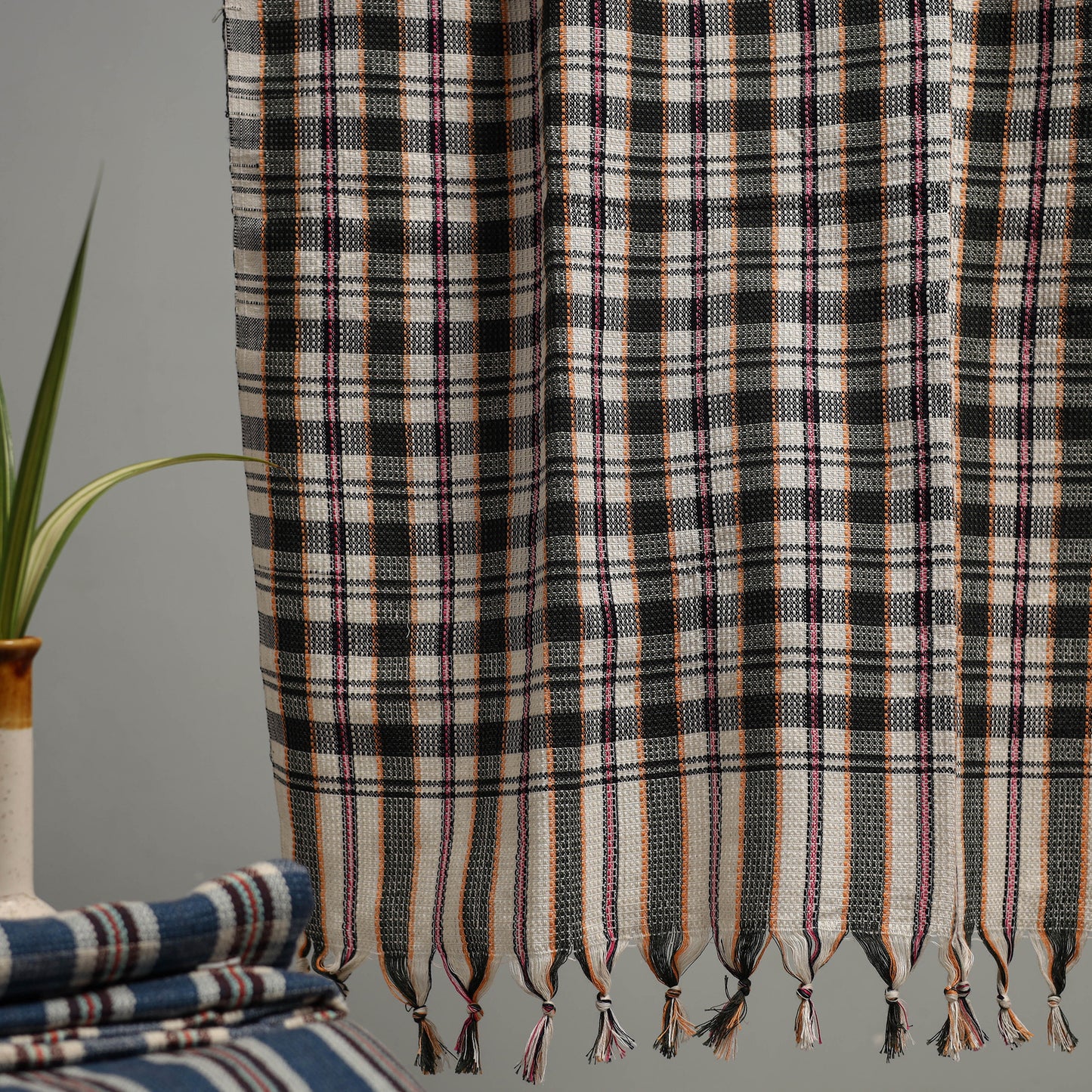Handloom Fine Cotton Checks Bath Towel  72