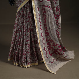Kalamkari Printed Kota Doria Cotton Saree 01