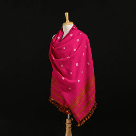 Kutch Handwoven Bandhani Merino Wool Shawl 26
