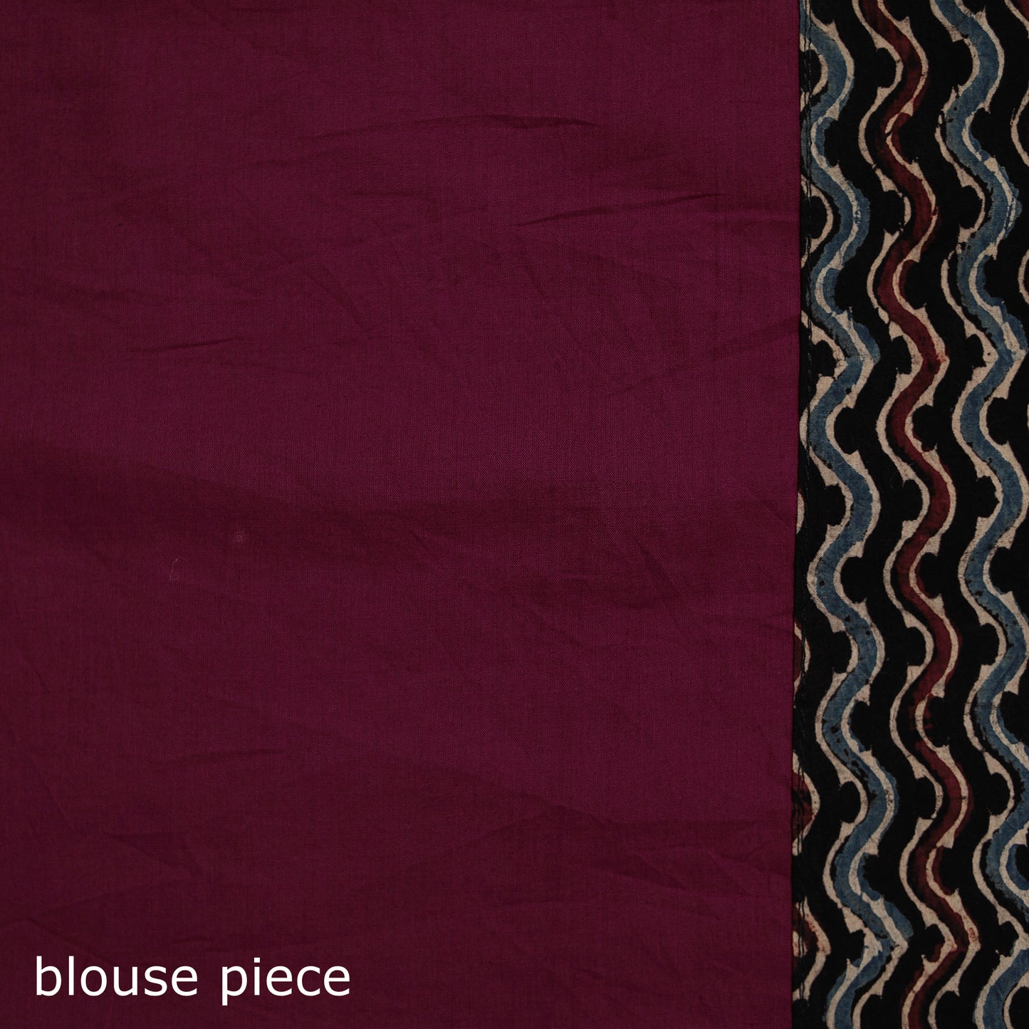 Ajrakh Hand Block Print Tagai & Mirror Patchwork Pure Mul Cotton Saree 20