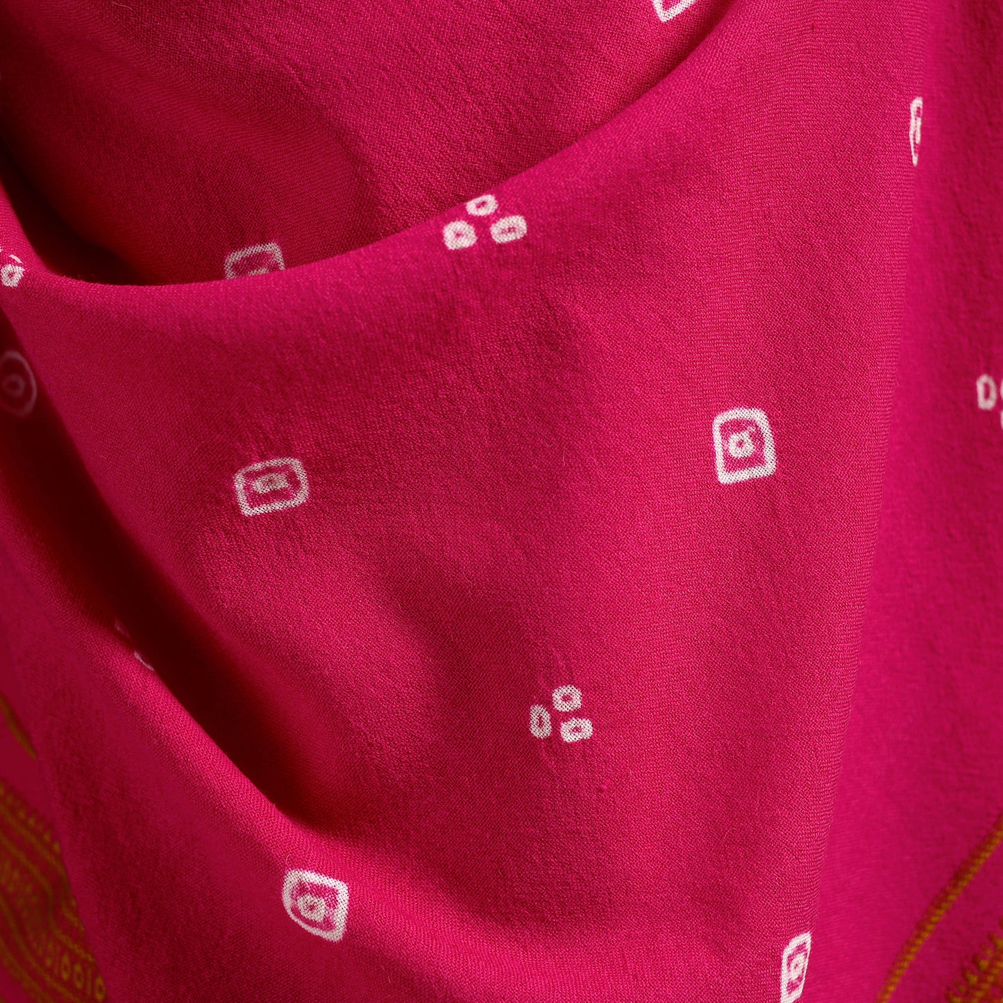 Kutch Handwoven Bandhani Merino Wool Shawl 26
