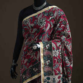 Kalamkari Printed Kota Doria Cotton Saree 02