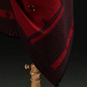 Kutch Handwoven Mirror Work Chomuk Buta Acrylic Wool Shawl 15