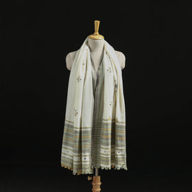 Kutch Handwoven Mirror Work Chomuk Buta Acrylic Wool Shawl 16